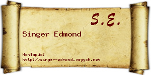 Singer Edmond névjegykártya